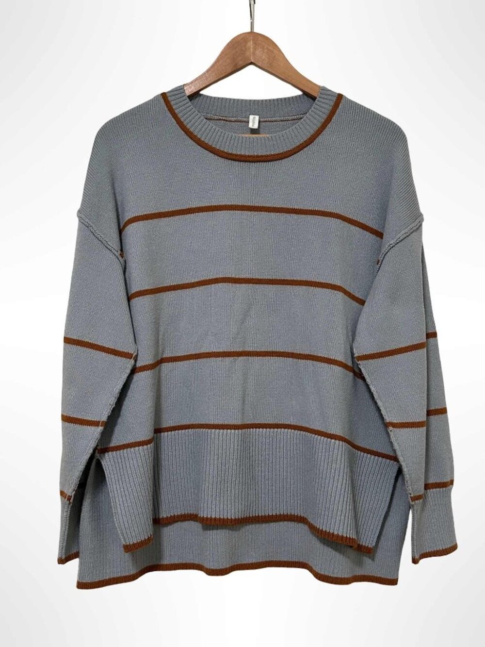 WISHLIST Oversized Striped Sweater Blue Brown Size S